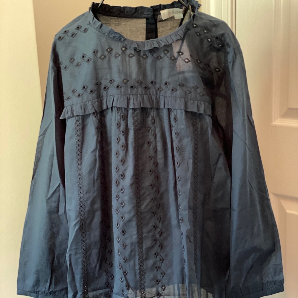 Marine Blue Loft Eyelet Shirt Size Medium